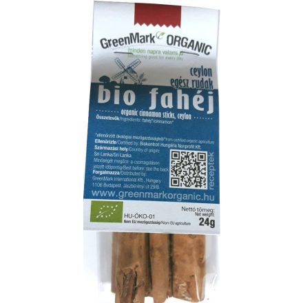 Bio Fahéj Ceylon egész 24 g GreenMark