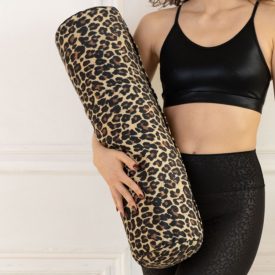   Jóga henger Premium Tönkölyhéj párna 70x20 cm + Safari Collection huzat (Leopard)