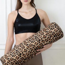   Jóga henger Premium Tönkölyhéj párna 70x20 cm + Safari Collection huzat (Jaguar)