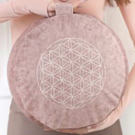   Kerek Premium Tönkölyhéj ülőpárna 33x13 cm + Nude Collection with Lifeflower huzat - Rose