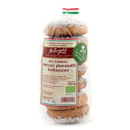 Bio tönköly mézes puszedli kókuszos 150 g Naturgold