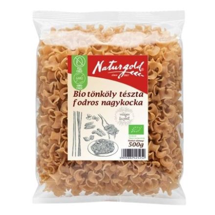 Bio tönköly tészta fodros nagykocka 250 g Naturgold