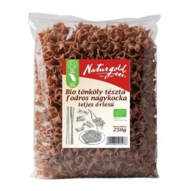   Bio tönköly tészta fodros nagykocka TELJES őrlésű 250 g Naturgold