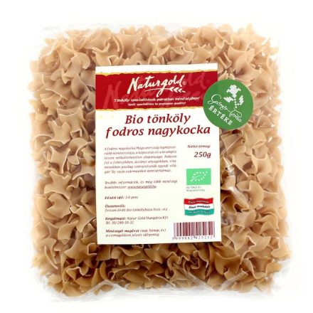Bio tönköly tészta fodros nagykocka TELJES őrlésű 250 g Naturgold