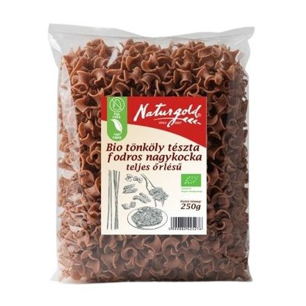 Bio tönköly tészta fodros nagykocka TELJES őrlésű 250 g Naturgold