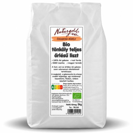 Bio tönköly TELJES őrlésű liszt 5 kg Naturgold XXL