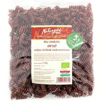 Bio tönköly tészta orsó TELJES őrlésű 250 g Naturgold