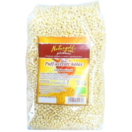 Bio puffasztott köles virágmézzel 200 g  Naturgold