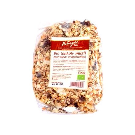 Bio tönköly müzli magvakkal, gyümölcsökkel 500 g   Naturgold
