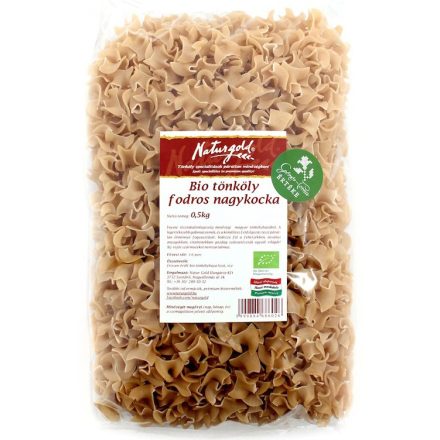 Bio tönköly tészta fodros nagykocka 500 g Naturgold