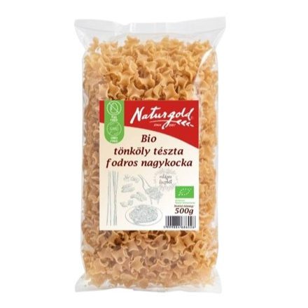 Bio tönköly tészta fodros nagykocka 500 g Naturgold
