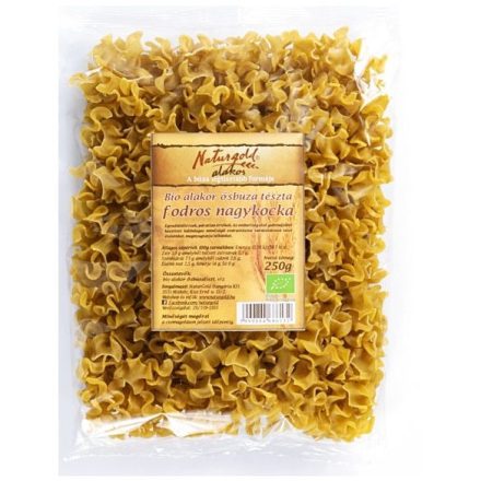 Bio alakor ősbúza tészta fodros nagykocka 250 g  Naturgold