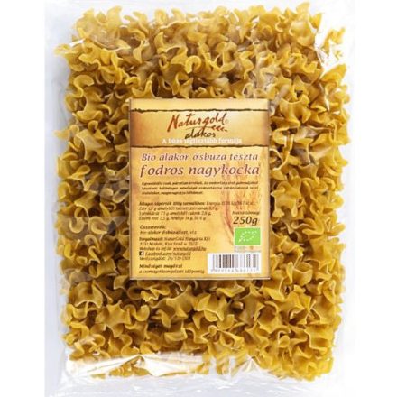 Bio alakor ősbúza tészta fodros nagykocka 250 g  Naturgold
