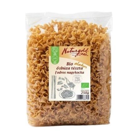 Bio alakor ősbúza tészta fodros nagykocka 250 g  Naturgold
