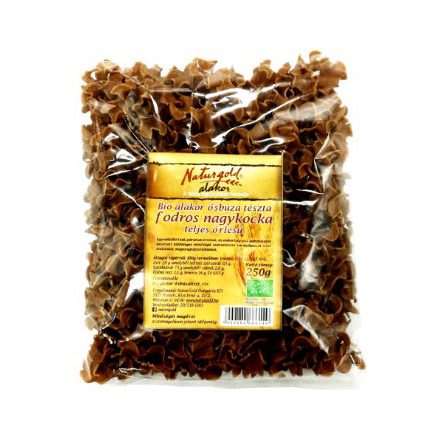 Bio alakor ősbúza tészta fodros nagykocka TELJES őrlésű 250 g  Naturgold