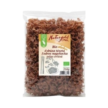 Bio alakor ősbúza tészta fodros nagykocka TELJES őrlésű 250 g  Naturgold