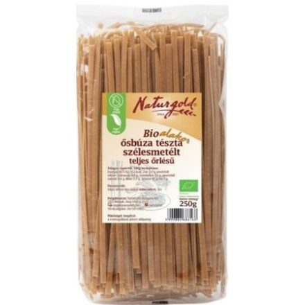 Bio alakor ősbúza tészta szélesmetélt TELJES őrlésű 250 g  Naturgold