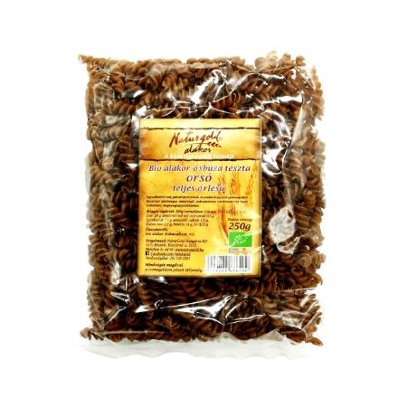 Bio alakor ősbúza tészta orsó TELJES őrlésű 250 g  Naturgold