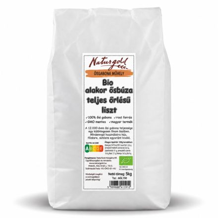 Bio alakor ősbúza TELJES őrlésű liszt 5 kg Naturgold XXL