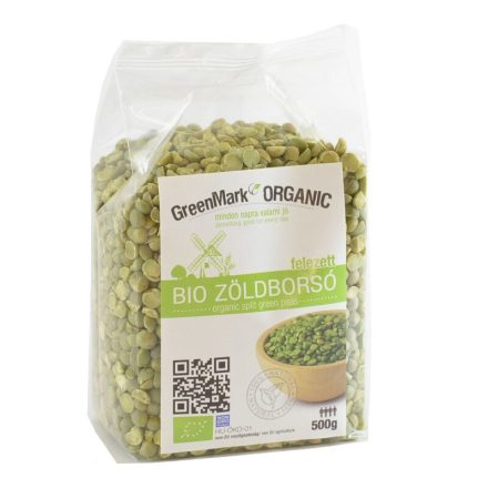 Bio Zöldborsó, felezett 500 g GreenMark