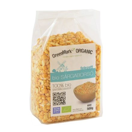 Bio Sárgaborsó, felezett 500 g GreenMark