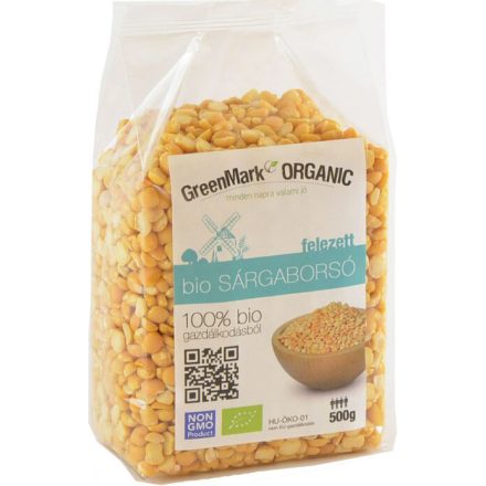 Bio Sárgaborsó felezett 500 g GreenMark