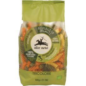 Bio Tri-color durum fusilli 500 g Alce Nero 