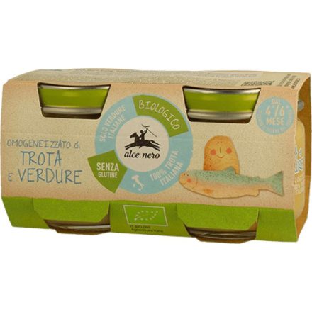 Bio Pisztráng-zöldségpástétom babáknak 2x80 g Alce Nero