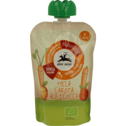 Bio Alma- sárgarépa és sárgabarackpüré gluténmentes tasakos 100 g Alce Nero
