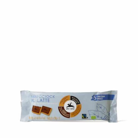 Bio Tönkölybúza keksz tejcsokoládéval 5x28g (140g) Alce Nero