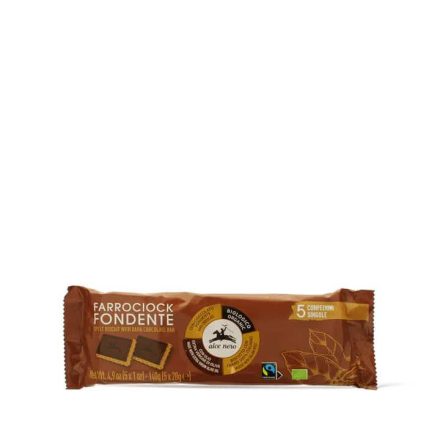 Bio Tönkölybúza keksz étcsokoládéval 5x28g (140g) Alce Nero