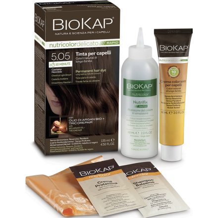 Tartós hajfesték Nr 5.0 Natural Light Chestnut 135 ml Biokap Nutricolor Rapid 