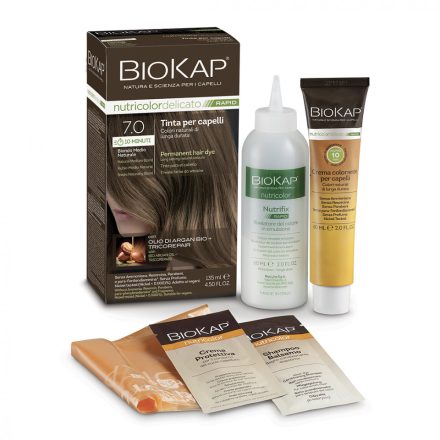 Tartós hajfesték Nr 7.0 Natural Medium Blond 135 ml Biokap Nutricolor Rapid 