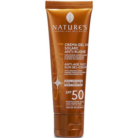 Anti-aging napvédő gélkrém arcra SPF50 50 ml Nature's
