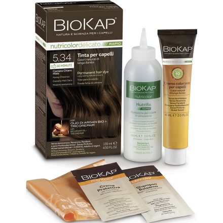 Tartós hajfesték Nr 5.34 Honey Chestnut 135 ml Biokap Nutricolor Rapid 