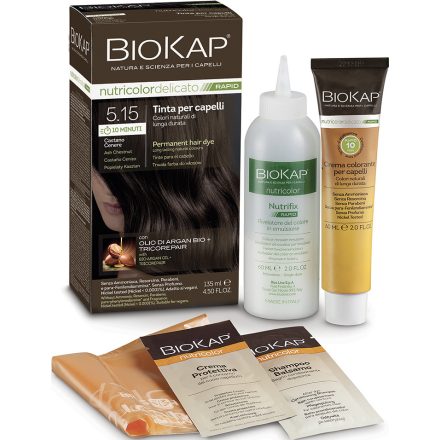 Tartós hajfesték Nr 5.15 Ash Chestnut 135 ml Biokap Nutricolor Rapid 