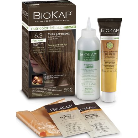 Tartós hajfesték Nr 6.3 Dark Golden Blond 135 ml Biokap Nutricolor Rapid 
