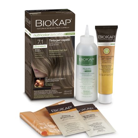 Tartós hajfesték Nr 7.1 Swedish Blond 135 ml Biokap Nutricolor Rapid 