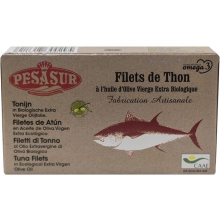 Tonhalfilé BIO extra szűz olívaolajban 120 g Pesasur 