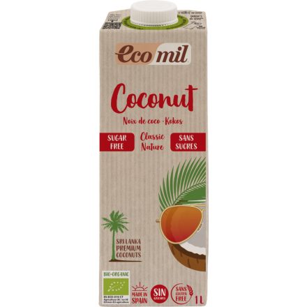 Bio Kókuszital hozzáadott édesítőszer nélkül classic 1 l EcoMil