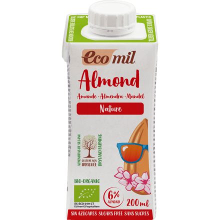 Bio Mandulaital hozzáadott édesitő nélkül 200 ml EcoMil