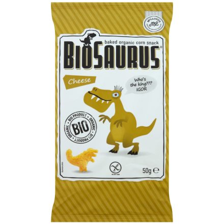 Bio Kukorica snack sajtos ízesítésű "BioSaurus Igor" 50 g Biopont